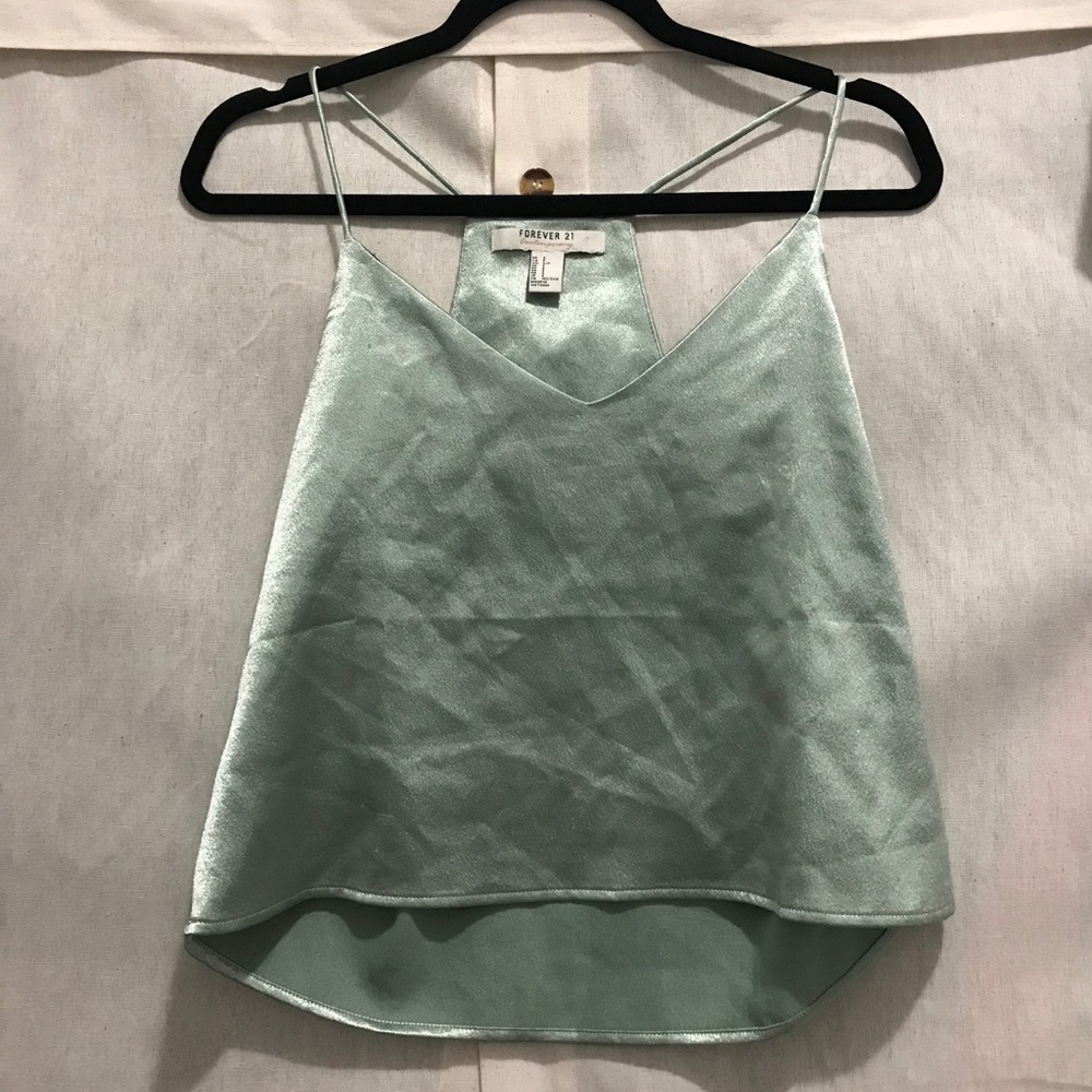 Mint Green Silk Tank Top